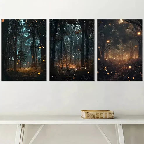 3pcs Decorative Enchanting Forest Art Set Canvas Unframed - High Quality Print 100% Australian Made Wall Canvas