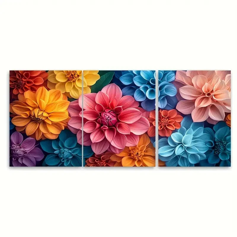 3pcs Elegant Floral Bouquet Decor Wall Art Set Canvas Framed 40x60cm - High Quality Print 100% Australian Made Wall Canvas Ready to Hang