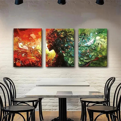 3pcs Elemental Goddess Nature Abstract Perfect Wall Art Set Canvas Framed 40x60cm - High Quality Print 100% Australian Made Wall Canvas Ready to Hang