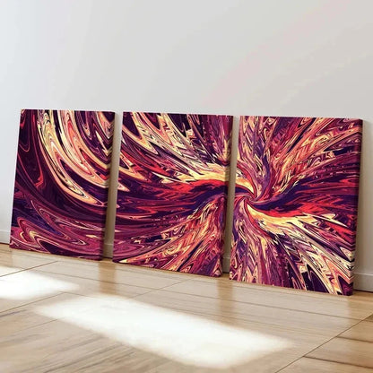 3pcs Abstract Aesthetic Swirl Psychedelic Wall Art Set Canvas Framed 60x90cm - High Quality Print 100% Australian Made Wall Canvas Ready to Hang
