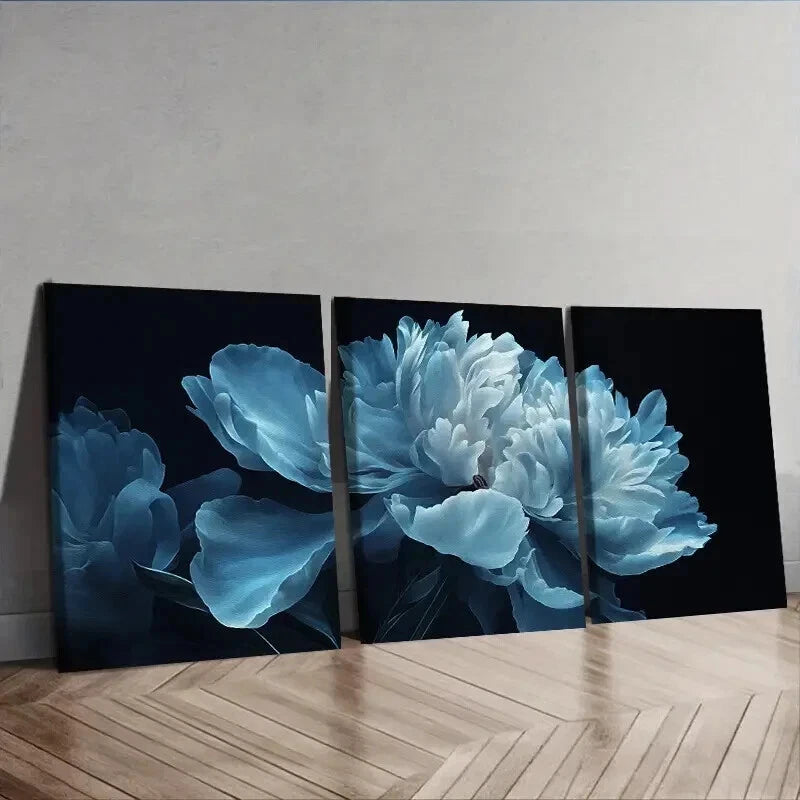 3pcs Featuring Large White Flowers Decoration Wall Art Set Canvas Framed 40x60cm - High Quality Print 100% Australian Made Wall Canvas Ready to Hang