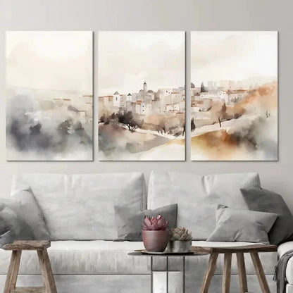 3pcs Jerusalem The Cityscape Landscape Wall Art Set Canvas Framed 40x60cm - High Quality Print 100% Australian Made Wall Canvas Ready to Hang