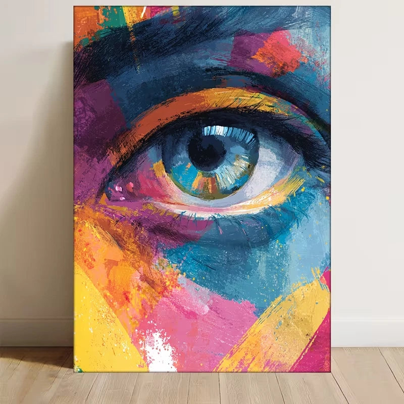 Colorful Abstract Eye Illustration 60x90cm Metal Print Ready to Hang