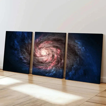 3pcs Universe Nebula Space Modern Wall Art Set Canvas Framed 50x70cm - High Quality Print 100% Australian Made Wall Canvas Ready to Hang