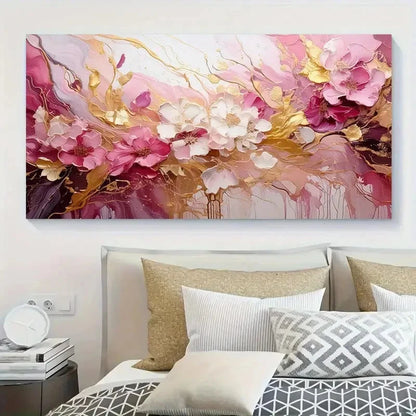 Modern Abstract Floral Pink Wall Art Canvas Office Home Room Framed 120x60cm
