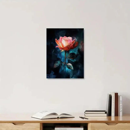 Beautiful Abstract Pink Rose Traditional Painting 60x90cm Metal Print Ready to Hang