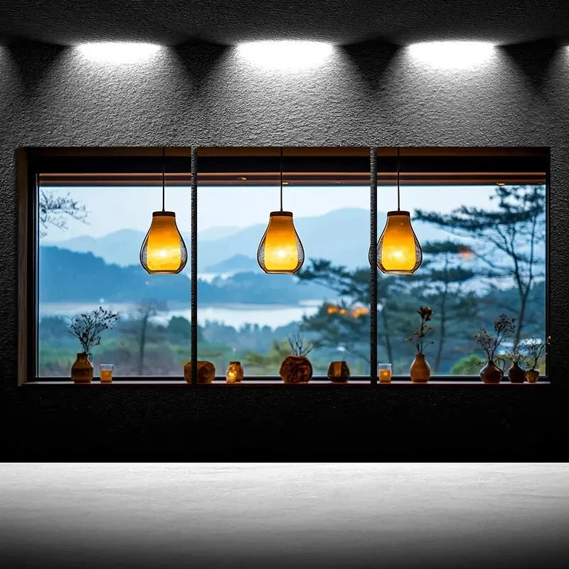 3pcs Chandelier Hanging Golden Lamps Metal Print Ready to Hang Art