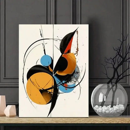 Century Modern Abstract Shapes And Curves 40x60cm Metal Print Ready to Hang