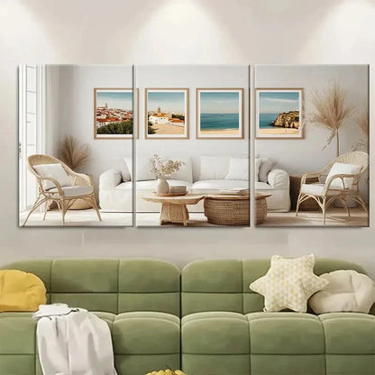 3pcs Albufeira and Cascais Portugal Metal Print Ready to Hang Art