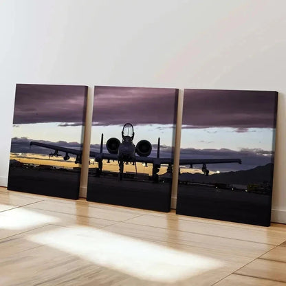 3pcs Military Themed Fighter Jets Wall Art Set Canvas Framed 40x60cm - High Quality Print 100% Australian Made Wall Canvas Ready to Hang