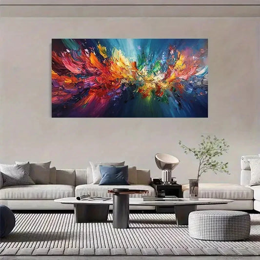 Colorful Modern Minimalist Wall Art Canvas Office Home Room Framed 120x60cm