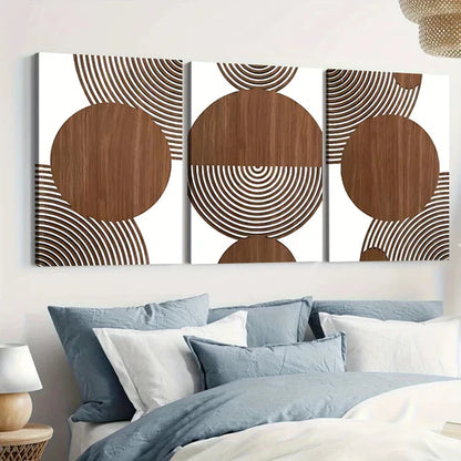 3pcs Abstract Geometric Circular Elegant Canvas Unframed - High Quality Print 100% Australian Made Wall Canvas