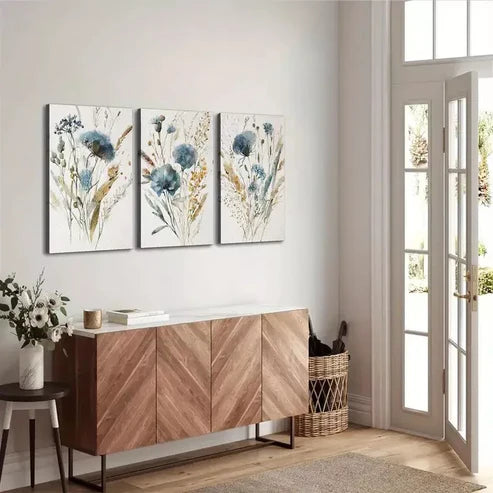 3pcs Minimalist Botanical Country Decor Wall Art Set Canvas Framed 60x90cm - High Quality Print 100% Australian Made Wall Canvas Ready to Hang