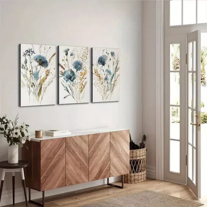 3pcs Minimalist Botanical Country Decor Wall Art Set Canvas Framed 60x90cm - High Quality Print 100% Australian Made Wall Canvas Ready to Hang