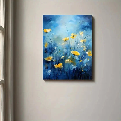 Beautiful Forest Elements Golden Design Painting 40x60cm Metal Print Ready to Hang