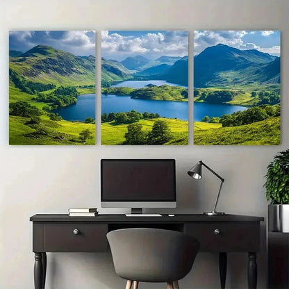 3pcs Lake District Travel District Perfect Wall Art Set Canvas Framed 40x60cm - High Quality Print 100% Australian Made Wall Canvas Ready to Hang