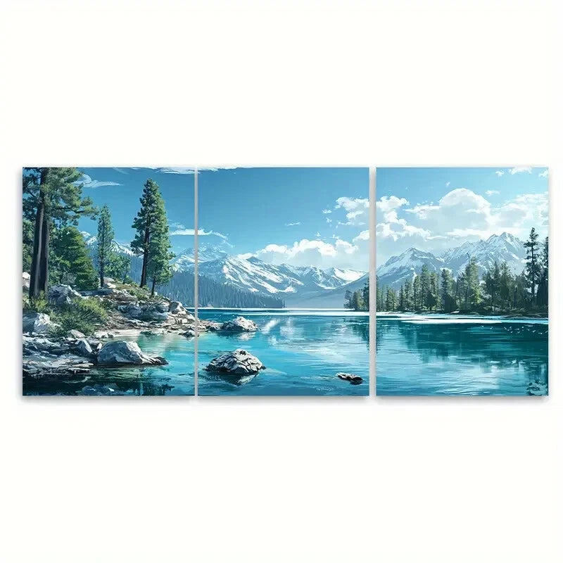 3pcs Lake Tahoe National Park Scenic Metal Print Ready to Hang Art