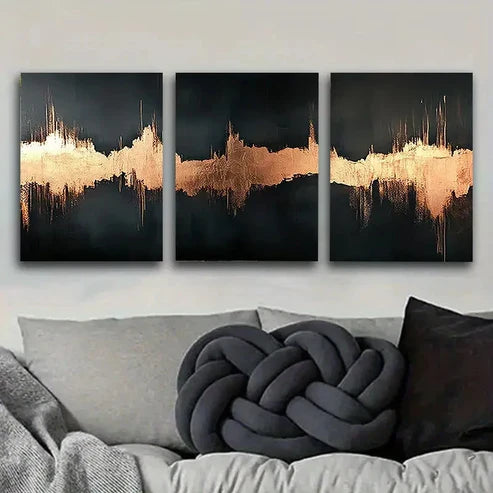 3pcs Copper Crystal Artwork Wall Art Canvas Unframed - High Quality Print 100% Australian Made Wall Canvas