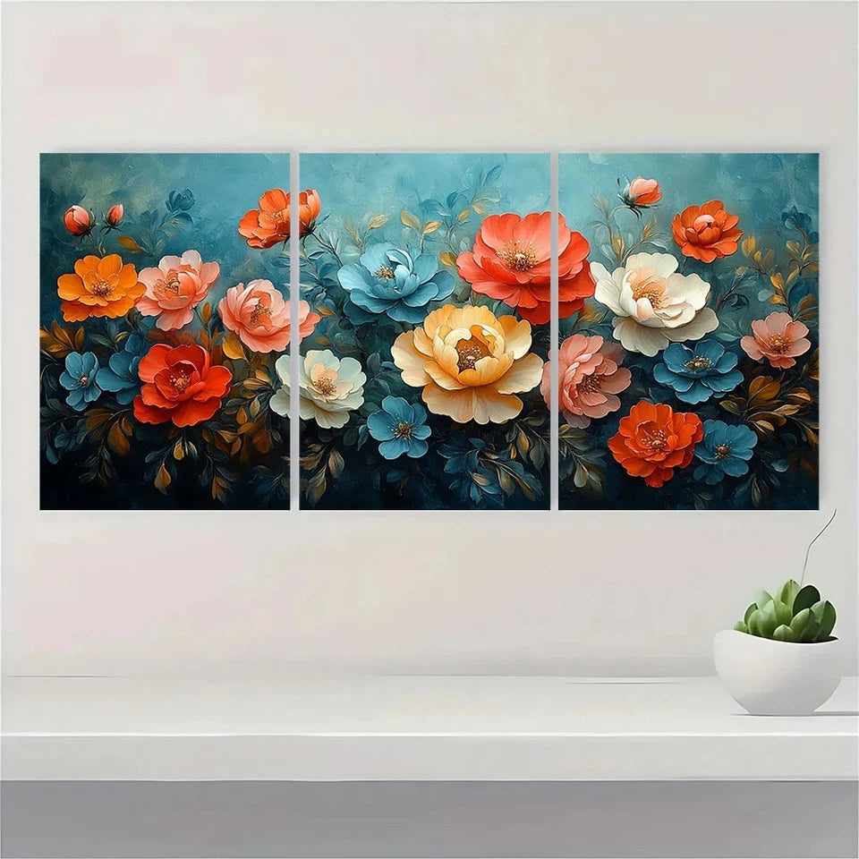 3pcs Green Painting Replica Botanical Metal Print Ready to Hang Art