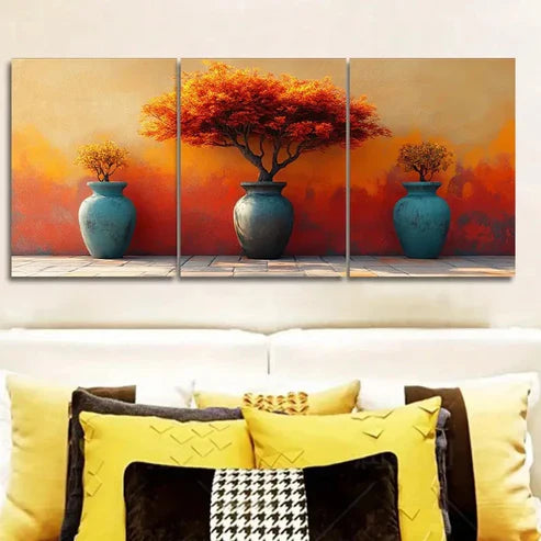 3pcs African vases Wall Art Set Canvas Unframed - High Quality Print 100% Australian Made Wall Canvas