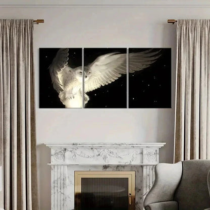 3pcs Fantasy Animal Art Owl Vintage Wall Art Set Canvas Framed 40x60cm - High Quality Print 100% Australian Made Wall Canvas Ready to Hang