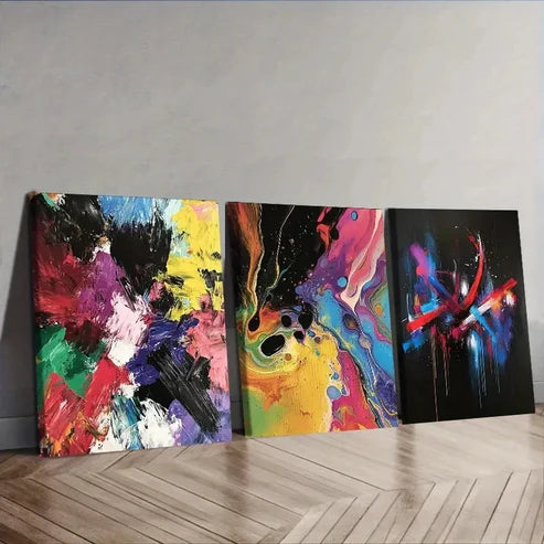 3pcs color splashes Wall Art Set Canvas Unframed - High Quality Print 100% Australian Made Wall Canvas