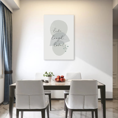 Live, Laugh, Love Quote Green Minimalist 40x60cm Metal Print Ready to Hang