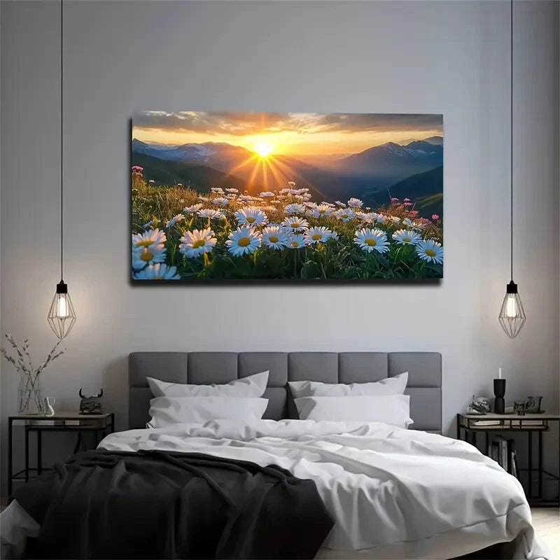 During Sunset mountain Sky wall canvas office home room framed 120x60cm