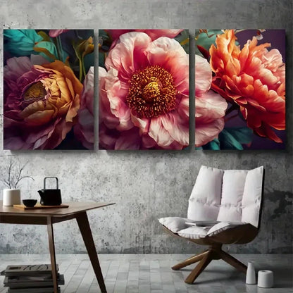 3pcs Vibrant Orange Green Abstract Forest Wall Art Set Canvas Framed 40x60cm - High Quality Print 100% Australian Made Wall Canvas Ready to Hang