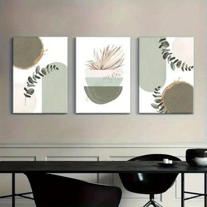 3pcs Bohemian Abstract Geometric Metal Print Ready to Hang Art