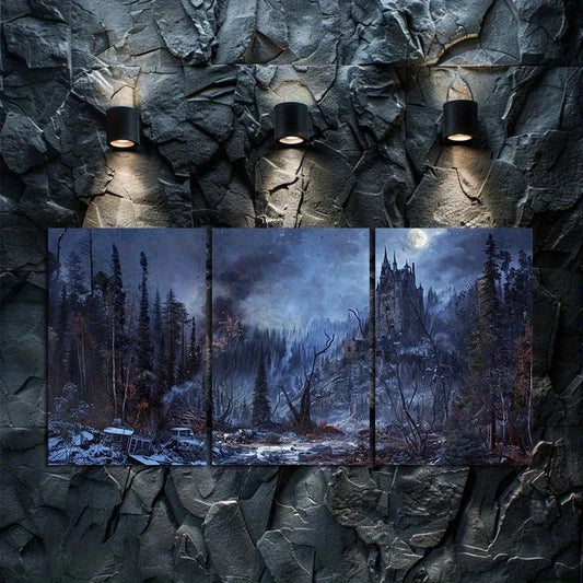 3pcs Fantasy Game Concept Art Metal Print Ready to Hang Art
