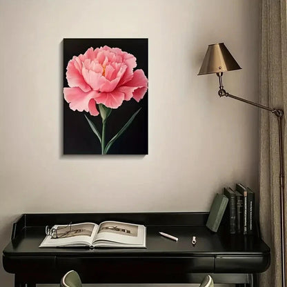 Beautiful Carnation Colorful Pink Rose Painting 40x60cm Metal Print Ready to Hang