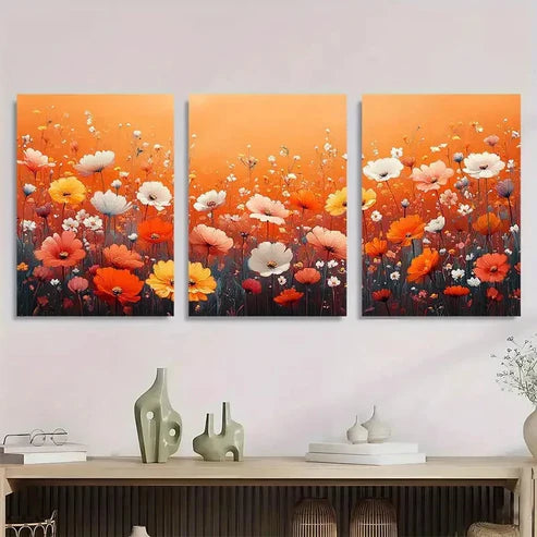 3pcs Abstract Floral Botanical Décor Perfect Wall Art Canvas Unframed - High Quality Print 100% Australian Made Wall Canvas