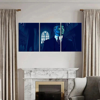 3pcs Thomas Shelby Movie Character Dark Style Wall Art Set Canvas Framed 50x70cm - High Quality Print 100% Australian Made Wall Canvas Ready to Hang