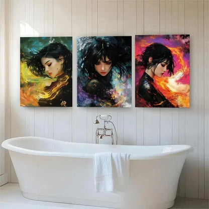 3pcs Dark Fantasy FemaleC Portrait Mystic Perfect Wall Art Set Canvas Framed 40x60cm - High Quality Print 100% Australian Made Wall Canvas Ready to Hang