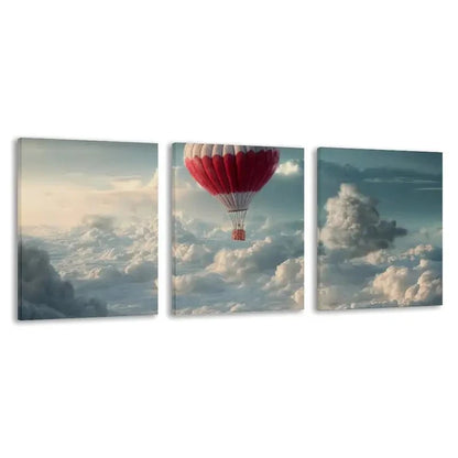 3pcs A Journey Above The Clouds, A Peaceful  Wall Art Set Canvas Framed 60x90cm - High Quality Print 100% Australian Made Wall Canvas Ready to Hang
