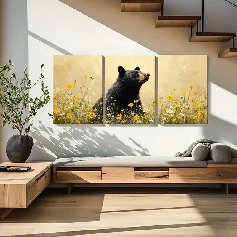 3pcs East Asian Architecture Full Moon Red Lantern Metal Print Ready to Hang Art