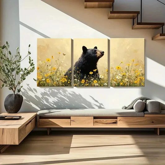 3pcs East Asian Architecture Full Moon Red Lantern Metal Print Ready to Hang Art