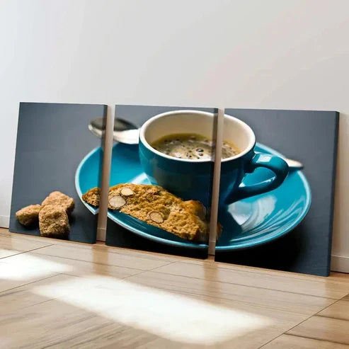 3pcs Breakfast Coffee Cookies Modern Wall Art Canvas Unframed - High Quality Print 100% Australian Made Wall Canvas