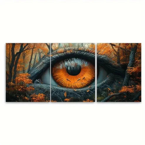 3pcs Woodland Birds Eye View Wall Art Set Canvas Unframed - High Quality Print 100% Australian Made Wall Canvas