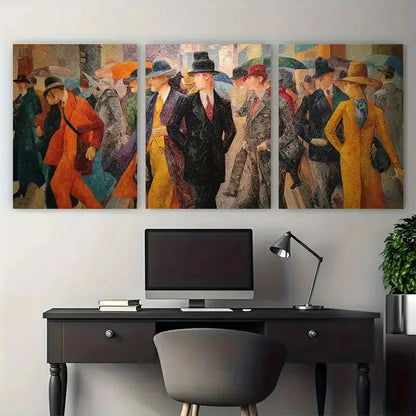 3pcs Berlin Street Scene Abstract PerfectWall Art Set Canvas Framed 60x90cm - High Quality Print 100% Australian Made Wall Canvas Ready to Hang