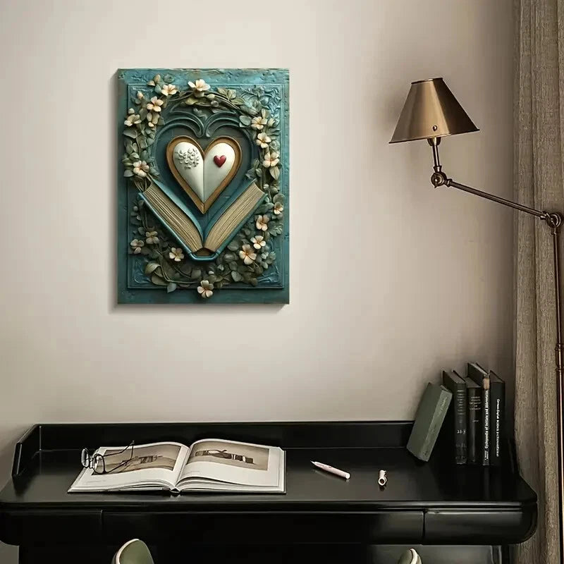 Beautiful Ohjessmarie Heart Blossoms, Painting 40x60cm Metal Print Ready to Hang