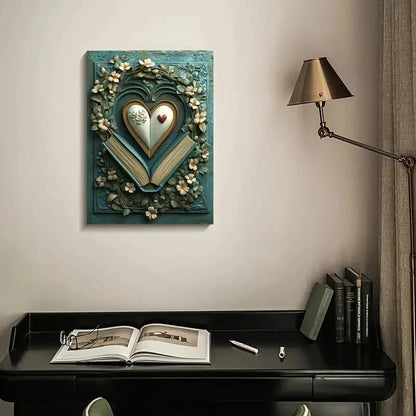 Beautiful Ohjessmarie Heart Blossoms, Painting 40x60cm Metal Print Ready to Hang