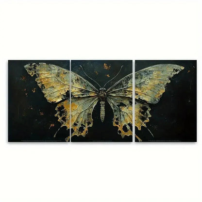 3pcs Ethereal Gothic Butterfly RI Wall Art Set Canvas Framed 50x70cm - High Quality Print 100% Australian Made Wall Canvas Ready to Hang