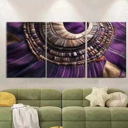 3pcs Wampanoag Wampum Belt Wall Art Set Canvas Framed 50x70cm - High Quality Print 100% Australian Made Wall Canvas Ready to Hang