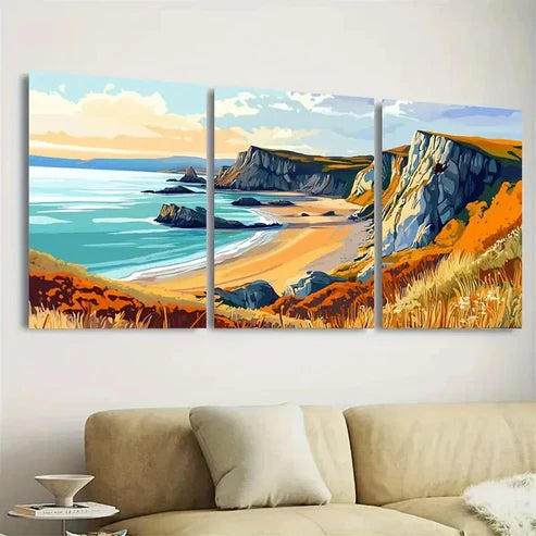 3pcs Peninsula Travel Poster Art Wall Art Set Canvas Unframed - High Quality Print 100% Australian Made Wall Canvas