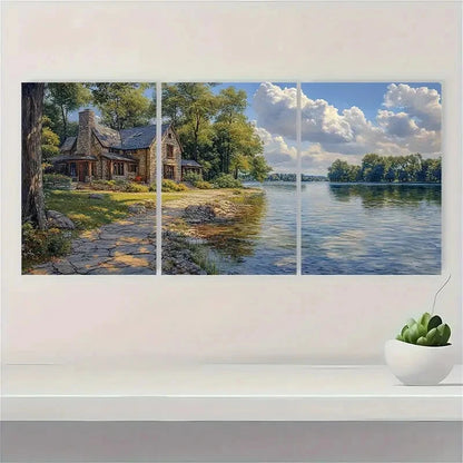 3pcs Gull Lake Minneapolis Metal Print Ready to Hang Art