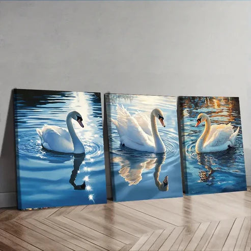 3pcs Colorful Scenic Lakes and Trees Perfect Wall Art Set Canvas Unframed - High Quality Print 100% Australian Made Wall Canvas