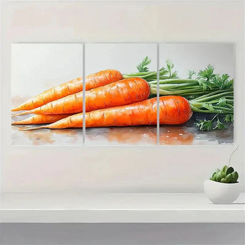 3pcs Vegetable Art Print Kitchen Art rt Wall Art Set Canvas Unframed - High Quality Print 100% Australian Made Wall Canvas