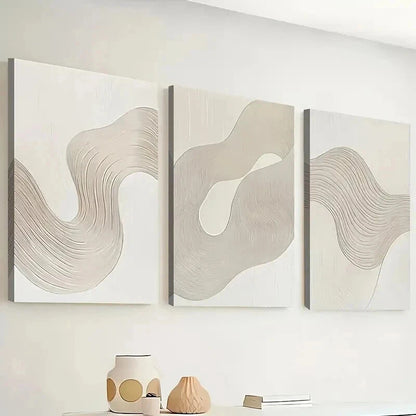 3pcs Modern Abstract Line Art Decor Wall Art Set Canvas Framed 40x60cm - High Quality Print 100% Australian Made Wall Canvas Ready to Hang
